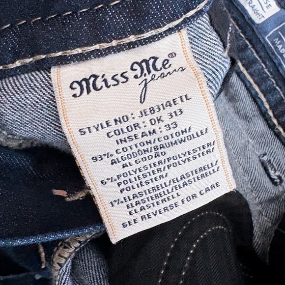 Miss Me Dark Blue Straight Leg Jeans - Picture 5 of 5